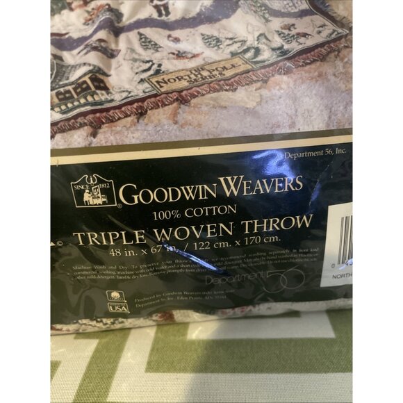 Vtg Dept 56 Goodwin Weavers North Pole Series Triple Woven Cotton Throw Blanket - Picture 4 of 5